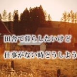 田舎暮らしをしたいけど仕事がない時どうしよう！収入対策と節約方法